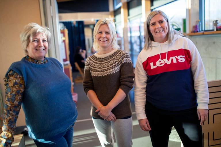 Barnehageleder Ann-Iren Ystanes, verneombud og pedagog Trude Våge og pedagogisk leder og tillitsvalgt for Utdanningsforbundet, Andrea Langåker.